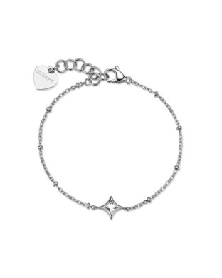 Bracciale S'AGAPO Luce SCE50  in acciaio 316L con cristallo centrale