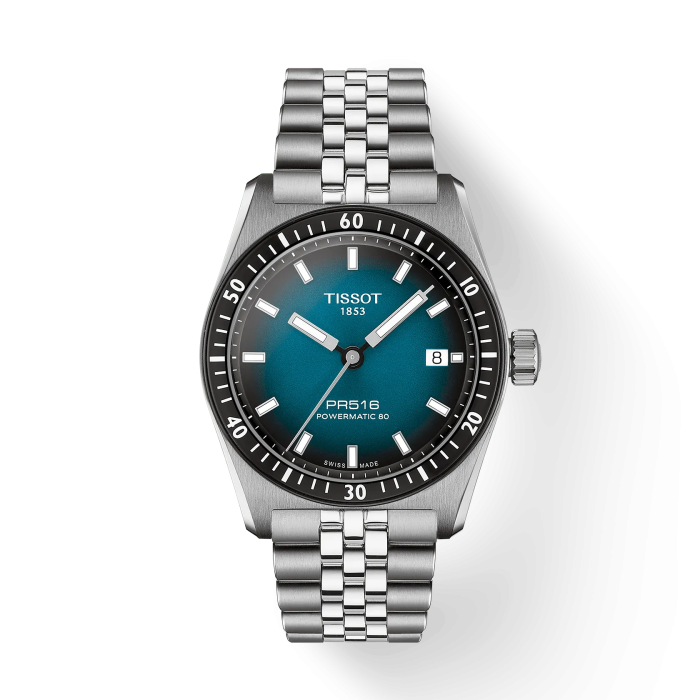 Orologio TISSOT PR516 38MM T1494071104100 Blu Gradient cinturino in acciaio