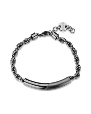 Bracciale Uomo S'AGAPO Bound SBD12 catena torchon in acciaio 316L pvd rutenio