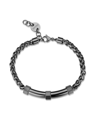 Bracciale Uomo S'AGAPO Bound SBD15 catena in acciaio 316L pvd rutenio
