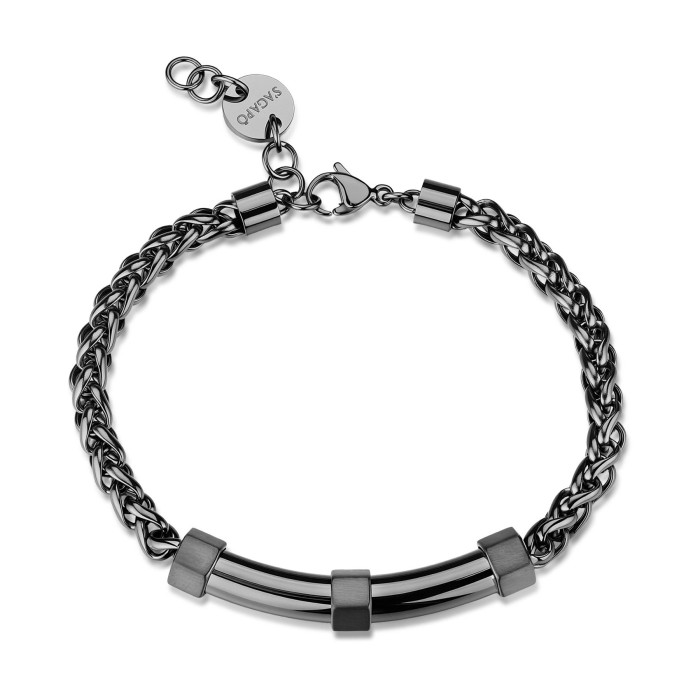 Bracciale Uomo S'AGAPO Bound SBD15 catena in acciaio 316L pvd rutenio