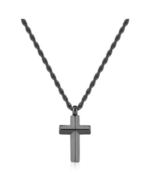 Collana Uomo S'AGAPO Bound SBD06 catena in acciaio 316L pvd rutenio pendente Croce