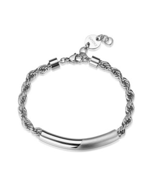Bracciale Uomo S'AGAPO Bound SBD11 catena torchon  in acciaio 316L con centrale
