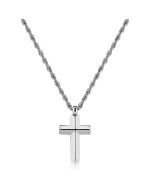 Collana Uomo S'AGAPO Bound SBD05 in acciaio 316L con pendente Croce