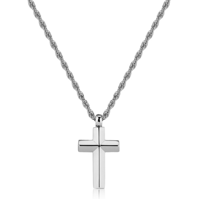 Collana Uomo S'AGAPO Bound SBD05 in acciaio 316L con pendente Croce