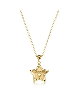 Collana S'AGAPO Duh Duh SUH08 in acciaio 316L dorato pendente stella scritta besties
