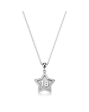 Collana S'AGAPO Duh Duh SUH03 in acciaio 316L pendente stella scritta 18
