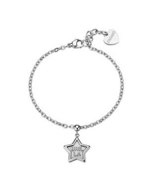 Bracciale S'AGAPO Duh Duh SUH18 in acciaio 316L pendente stella scritta Brilla