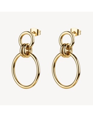 Orecchini pendenti BROSWAY Aura in acciaio 316L dorato con cerchi BAU27