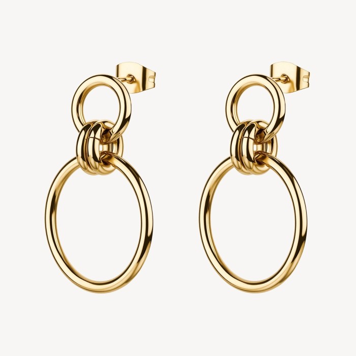 Orecchini pendenti BROSWAY Aura in acciaio 316L dorato con cerchi BAU27