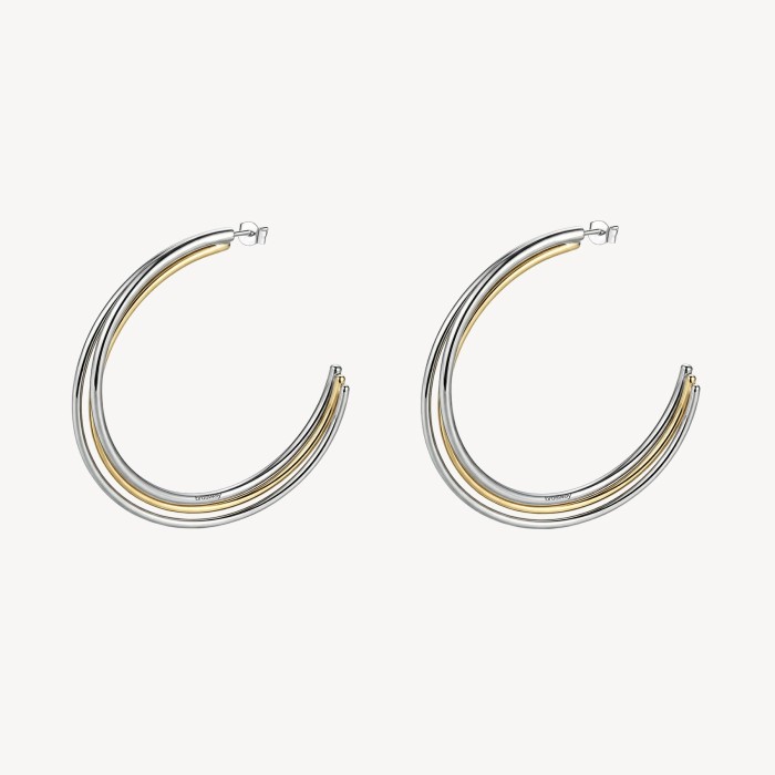Orecchini a cerchio BROSWAY Aura in acciaio 316L bicolore BAU32
