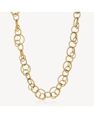 Collana BROSWAY Aura in acciaio 316L dorato con cerchi intersecati BAU06 2