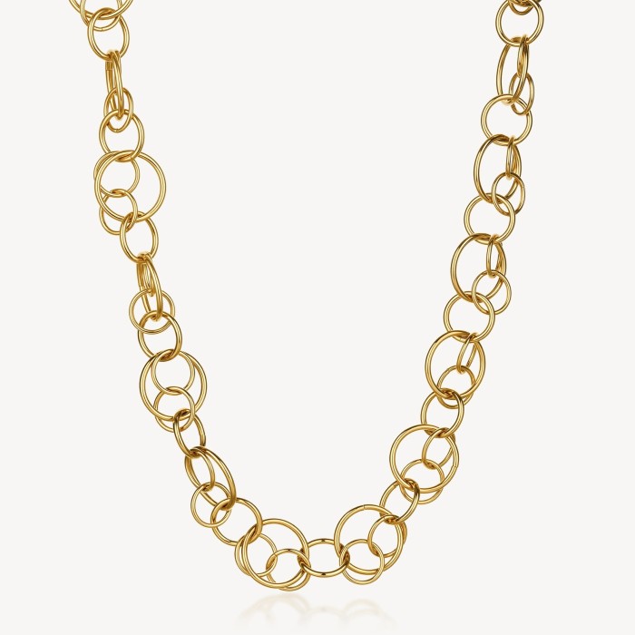 Collana BROSWAY Aura in acciaio 316L dorato con cerchi intersecati BAU06