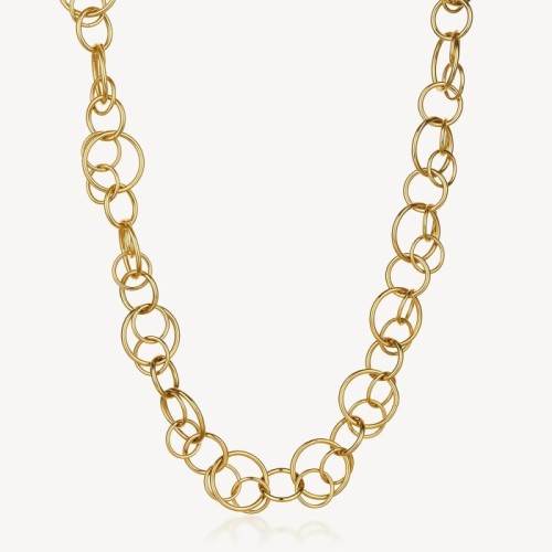 Collana BROSWAY Aura in acciaio 316L dorato con cerchi intersecati BAU06