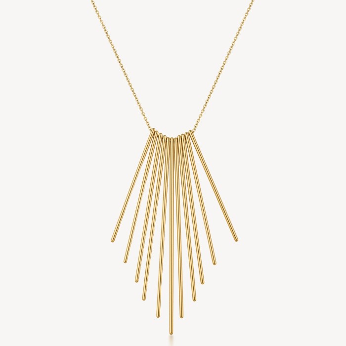 Collana lunga BROSWAY Aura in acciaio 316L dorato con pendente barre BAU04
