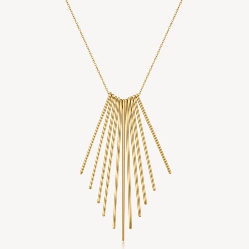 Collana lunga BROSWAY Aura in acciaio 316L dorato con pendente barre BAU04