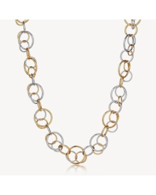 Collana BROSWAY Aura in acciaio 316L bicolore con cerchi intersecati BAU05 2