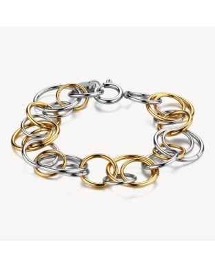Bracciale BROSWAY Aura in acciaio 316L bicolore con cerchi intersecati BAU12 2