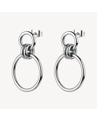 Orecchini pendenti BROSWAY Aura in acciaio 316L  con cerchi BAU26 2