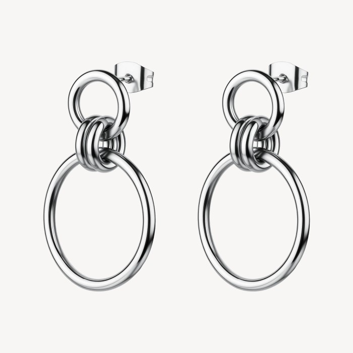 Orecchini pendenti BROSWAY Aura in acciaio 316L  con cerchi BAU26