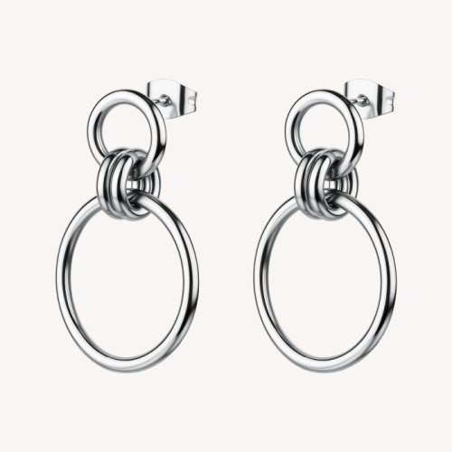 Orecchini pendenti BROSWAY Aura in acciaio 316L  con cerchi BAU26