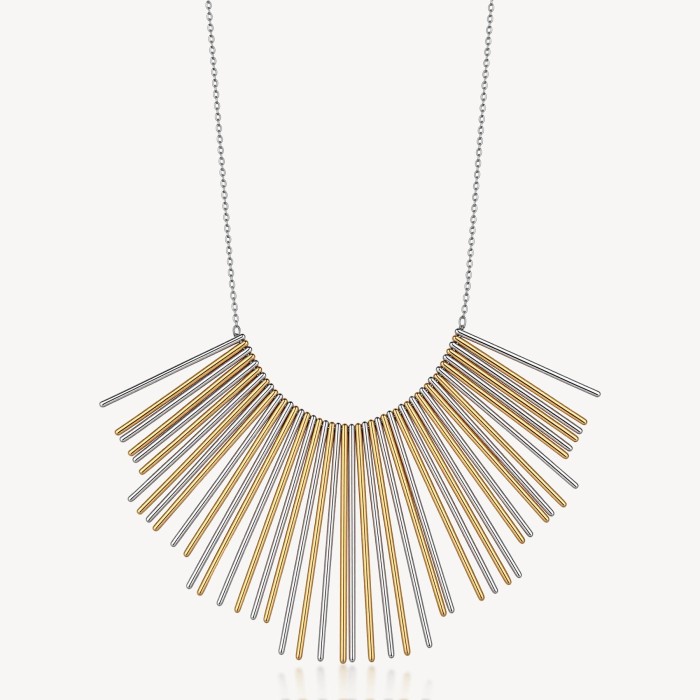 Collana BROSWAY Aura in acciaio 316L bicolore con pendente barre BAU07