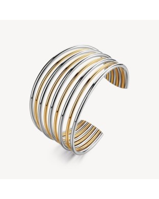 Bracciale rigido BROSWAY Aura in acciaio 316L bicolore BAU16B 2
