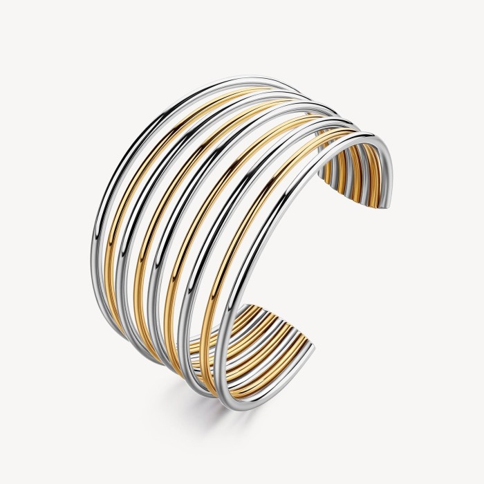 Bracciale rigido BROSWAY Aura in acciaio 316L bicolore BAU16B