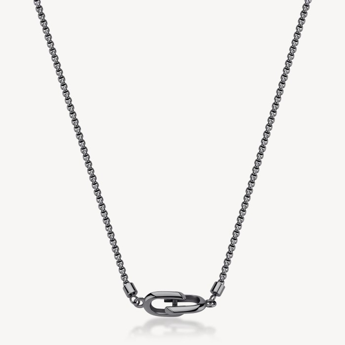 Collana Uomo BROSWAY Nemesi BNE02 in acciaio 316L pvd rutenio con pendente