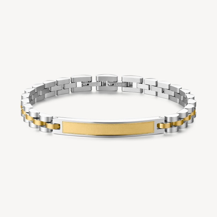 Bracciale Uomo BROSWAY Riptide BTD061 in acciaio 316L  bicolore e barra centrale