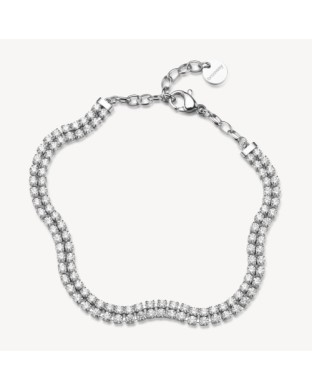 Bracciale tennis doppio filo BROSWAY Desideri BEI111 in acciaio 316L e cristalli