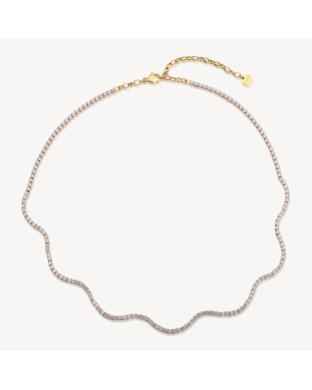 Collana tennis BROSWAY Desideri BEIN030 in acciaio 316L dorato con cristalli