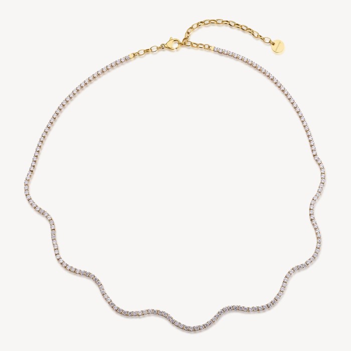 Collana tennis BROSWAY Desideri BEIN030 in acciaio 316L dorato con cristalli