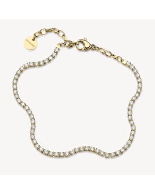 Bracciale tennis BROSWAY Desideri BEI110 in acciaio 316L dorato e cristalli