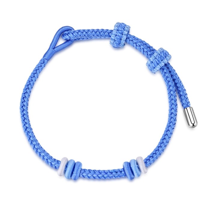 Bracciale regolabile  ROSATO Storie RZB047 in cordino intrecciato celeste