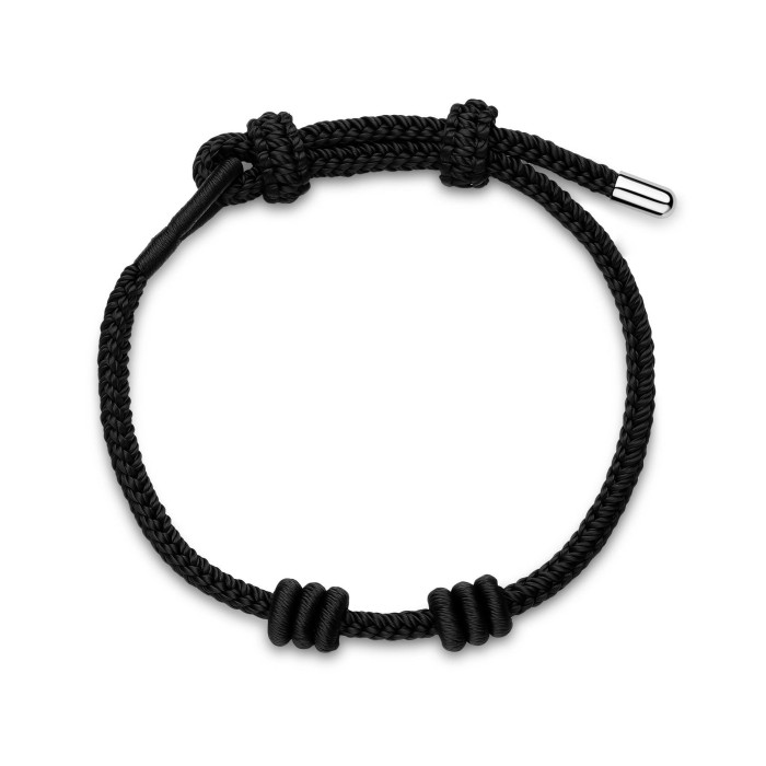 Bracciale regolabile  ROSATO Storie RZB049 in cordino intrecciato nero