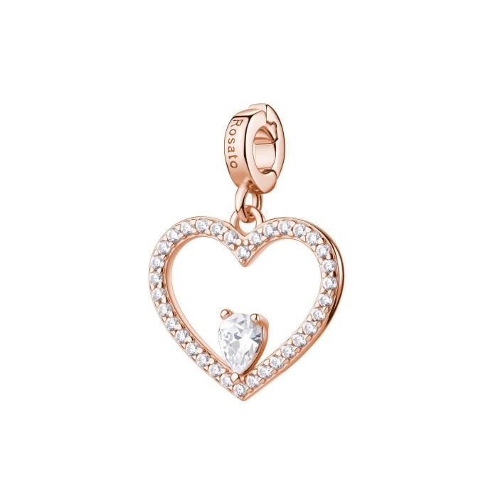 Charm ROSATO Storie RZLE090 in argento 925 rosato a forma di Cuore LIMITED EDITION FESTA DELLA MAMMA