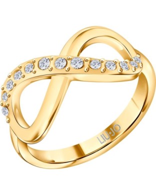 Anello LIU-JO jewelry LJ2520m16 in acciaio dorato e cristalli Misura 16