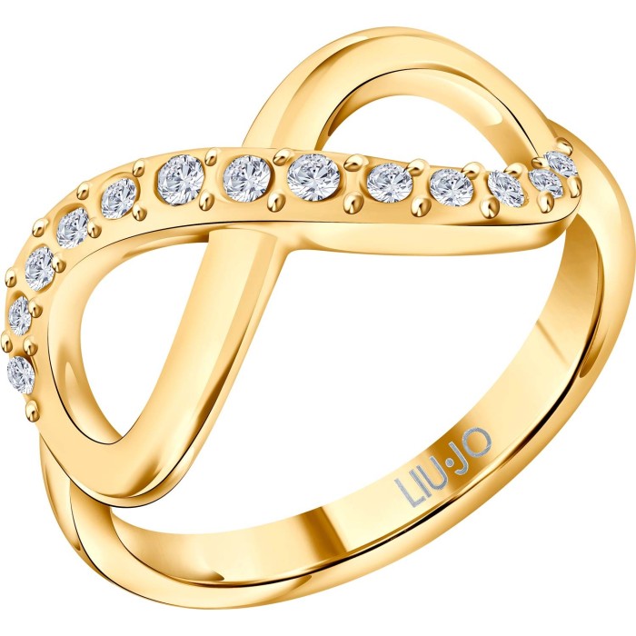 Anello LIU-JO jewelry LJ2520m16 in acciaio dorato e cristalli Misura 16