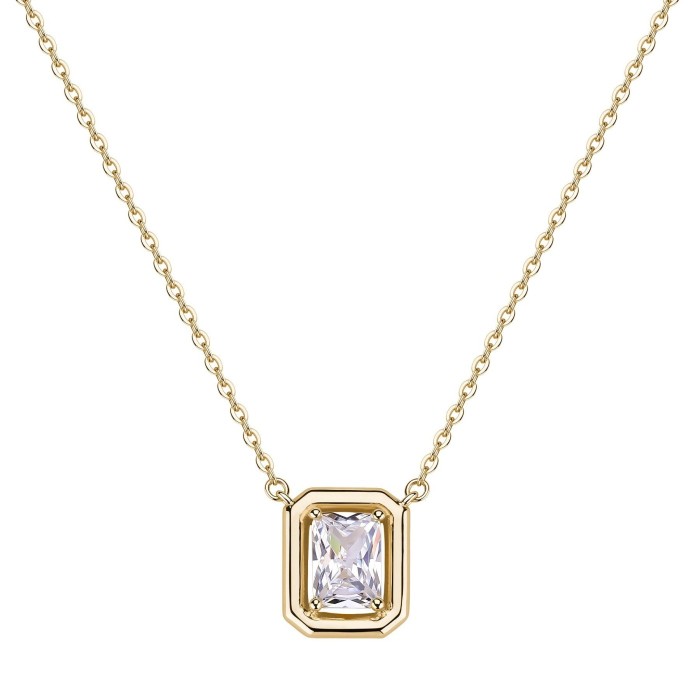 Collana girocollo ROSATO Anna RZAN08 in argento 925 dorato e cristallo pendente