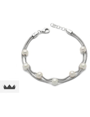 SALDI Bracciale MILUNA MISS ITALIA in argento 925 e perle - PBR2832