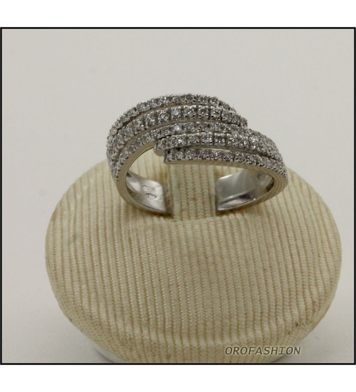 Anello oro bianco fantasia fascia di diamanti Valore 2550 - F1806142