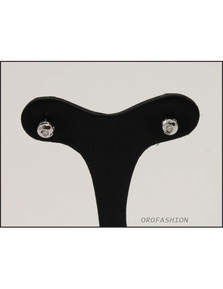 Orecchini oro bianco diamanti naturali ct. 0.08 - Valore 320 2081421