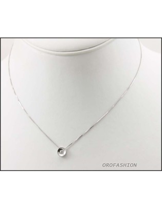 Girocollo oro bianco 18Kt con diamante solitario ct 0.012 Valore 390 - 3009142
