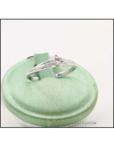 Anello oro bianco 18kt con diamante solitario Valore 380 - 30091424
