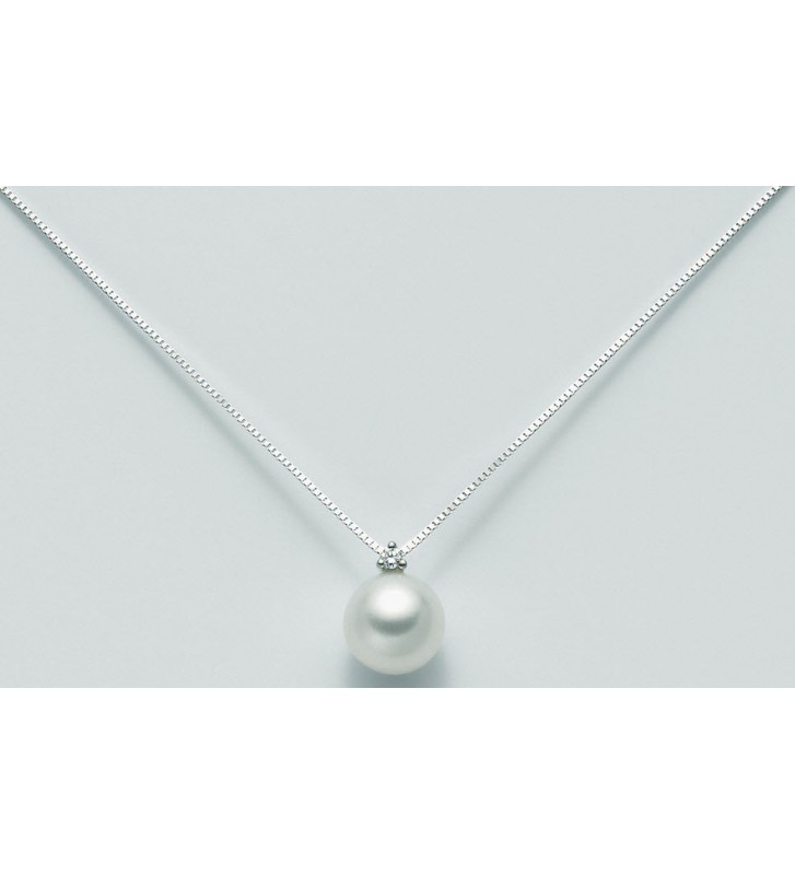 SALDI Collana MILUNA oro bianco 18kt perla e diamanti PCI859BM-2V5