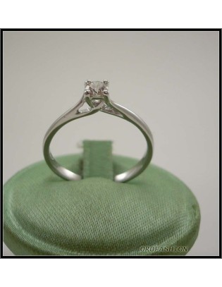 Anello oro bianco 18kt con diamante solitario - 22111414