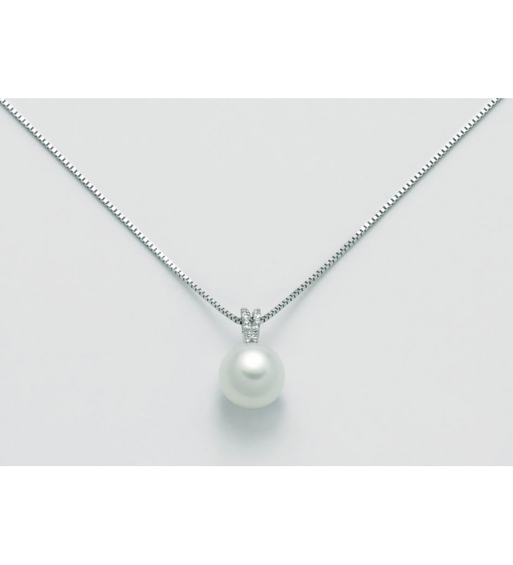Collana MILUNA oro bianco 9kt con perla e diamanti - PCL5706X